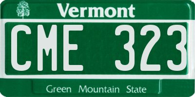 VT license plate CME323