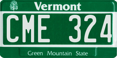 VT license plate CME324