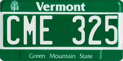 VT license plate CME325