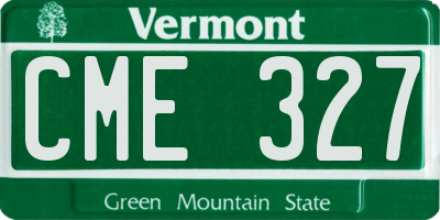 VT license plate CME327
