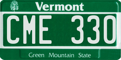 VT license plate CME330