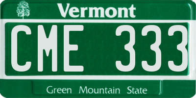 VT license plate CME333