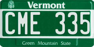 VT license plate CME335