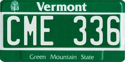 VT license plate CME336