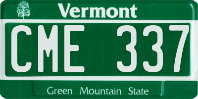 VT license plate CME337