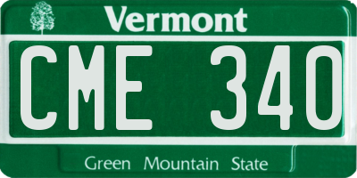 VT license plate CME340