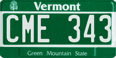 VT license plate CME343