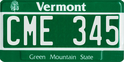 VT license plate CME345