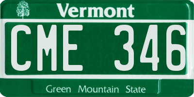 VT license plate CME346
