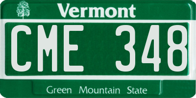VT license plate CME348