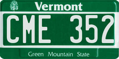 VT license plate CME352