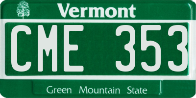 VT license plate CME353