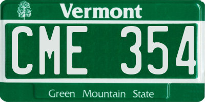 VT license plate CME354