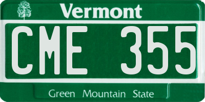 VT license plate CME355