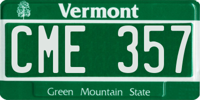 VT license plate CME357