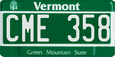 VT license plate CME358