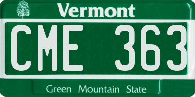 VT license plate CME363