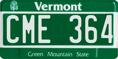 VT license plate CME364