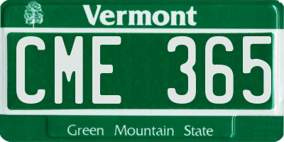 VT license plate CME365