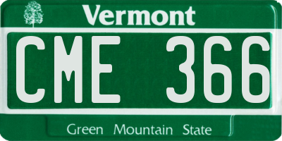 VT license plate CME366