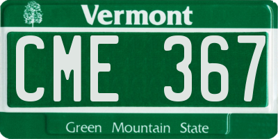 VT license plate CME367