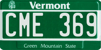 VT license plate CME369