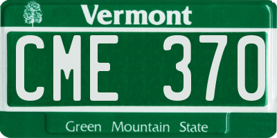 VT license plate CME370