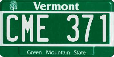 VT license plate CME371