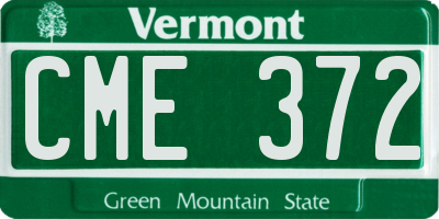 VT license plate CME372