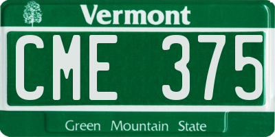 VT license plate CME375