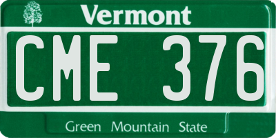 VT license plate CME376
