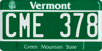 VT license plate CME378