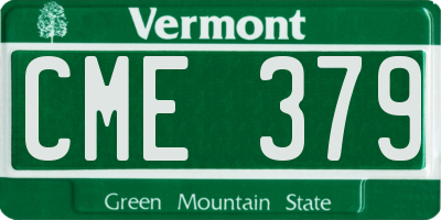 VT license plate CME379