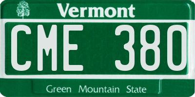 VT license plate CME380
