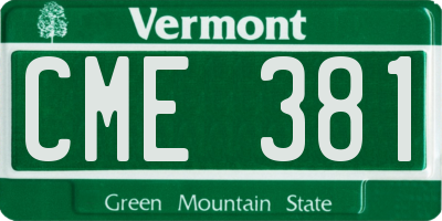 VT license plate CME381