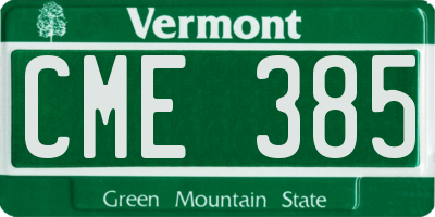 VT license plate CME385