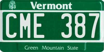 VT license plate CME387