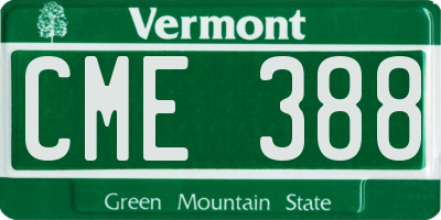 VT license plate CME388