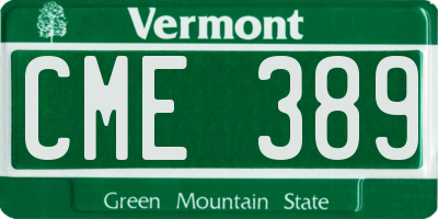 VT license plate CME389