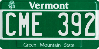 VT license plate CME392