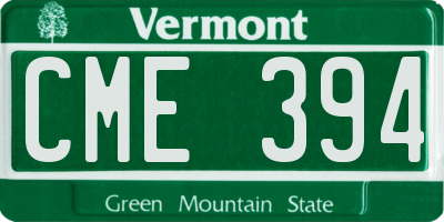 VT license plate CME394