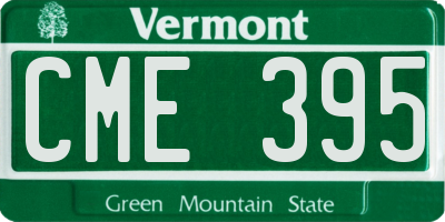 VT license plate CME395