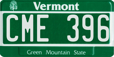 VT license plate CME396