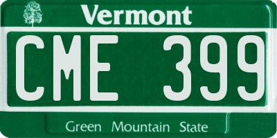 VT license plate CME399