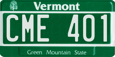 VT license plate CME401