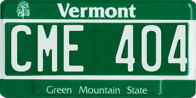 VT license plate CME404