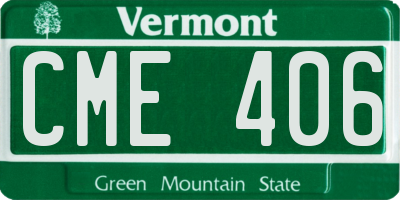 VT license plate CME406