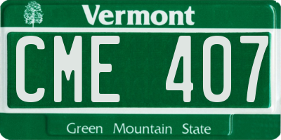 VT license plate CME407