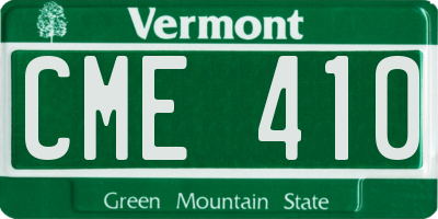 VT license plate CME410