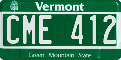 VT license plate CME412